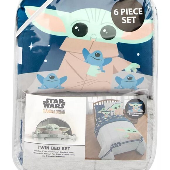Star Wars Mandalorian Hello Grogu 6 Piece Twin Comforter SET - Picture 3 of 5